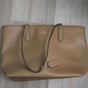 Coach Tan Leather Tote with Matte Finish
